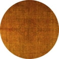 thumbnail image 1 of Ahgly Company Machine Washable Indoor Round Persian Yellow Traditional Area Rugs, 7' Round, 1 of 4