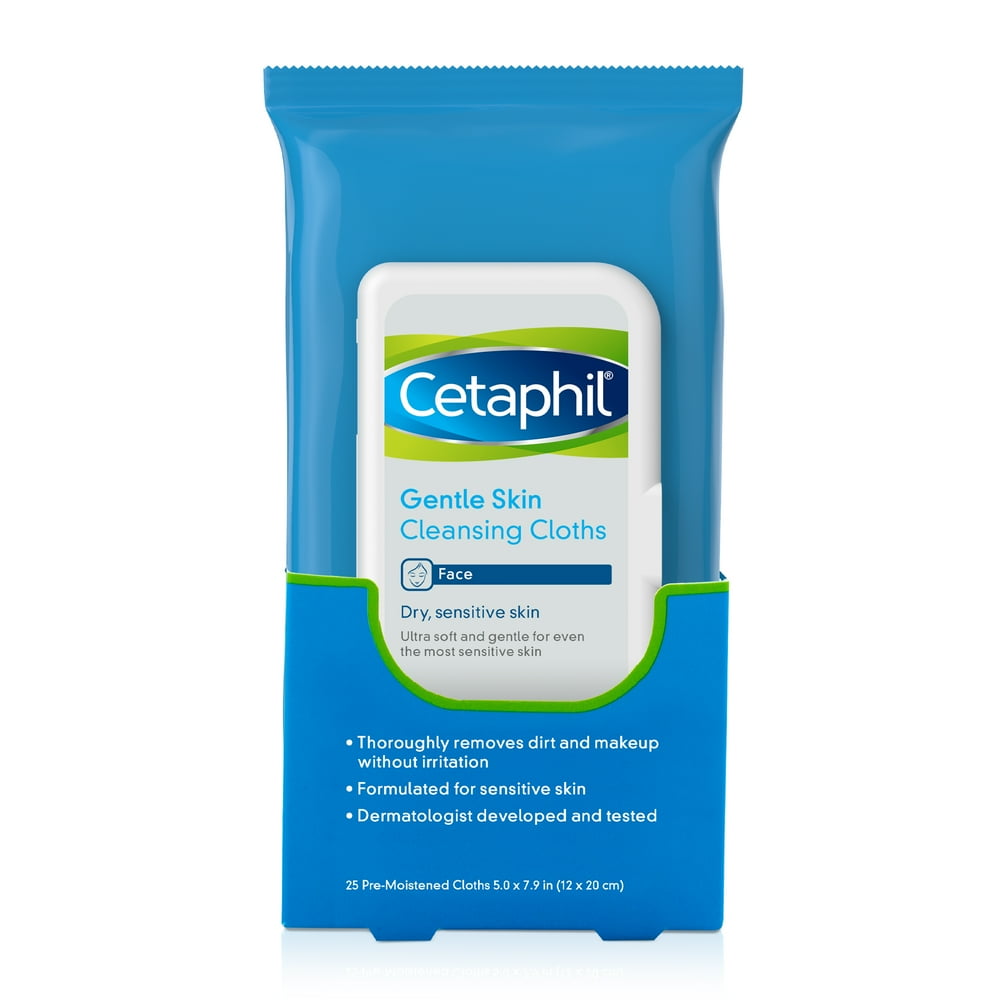 Cetaphil Gentle Skin Cleansing Cloths, Face Wipes For Dry / Sensitive