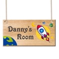 thumbnail image 7 of Personalized Kid's Name Room Sign Space Rocket Taking Flight, Customized Wood Hanging Plaque Door Sign Bedroom Sign, UV Printed Any Name Text for Son Daughter Kids, 7 of 7
