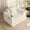 White + 1 Seat, variant on 41.3" Cloud Single Sofa, Boneless Chaise Lounge Chair with Ottoman, Corduroy Fabric, 2 Cup Holders, Side Storage Pockets, No Assembly, White