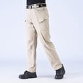 thumbnail image 6 of RongHuan Men's Big and Tall Cargo Pants Stretch Elastic Waist Trousers Outdoor Hiking Pants Solid Color Track Pants, 6 of 8