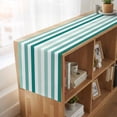 thumbnail image 6 of Green Stripe 120 Inch Table Runner, Gradient Geometric White Vertical Striped Farmhouse Dresser Scarf Cotton & Linen Tablerunner for Dining/Kitchen Island/Holiday Party Décor 13" x 120", 6 of 9