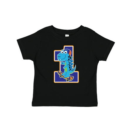 

Inktastic Skateboarding 1st Birthday Boy Dinosaur Gift Baby Boy T-Shirt