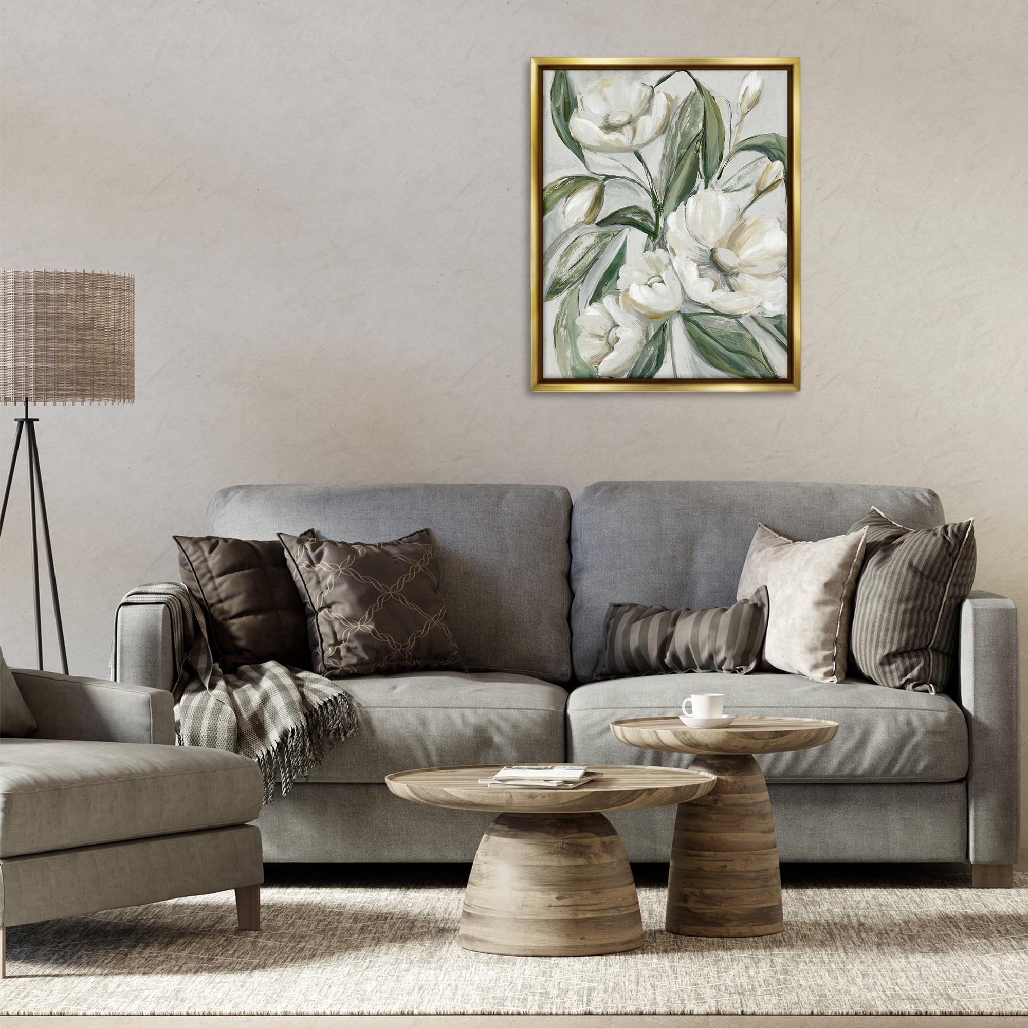 Stupell Industries Bountiful Apple Blossoms Plants & Flowers Painting Gold Floater Framed Canvas Art Print Wall Art, 25 x 31