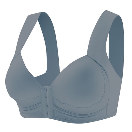 Einccm Women s Front Closure Seamless Bra Wirefree Comfort Bras for Everyday Wear Adjustable Full Coverage Underwire-Free Design for Plus Size Soft Nylon Spandex Material