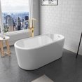 thumbnail image 3 of Vinnova Caserta 67" x 27.6" Oval Acrylic Freestanding Soaking Bathtub in White, 3 of 7
