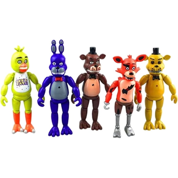 LAICAIW 5/6PCS Five Nights at Freddys PVC Action Figure, Five Nights at Freddys Series Bonnie Foxy Fnafs Toy Fazbear Bear Doll Model Toys, PVC Bear Model Collectible Doll,Game Party Favors, Cute Sta