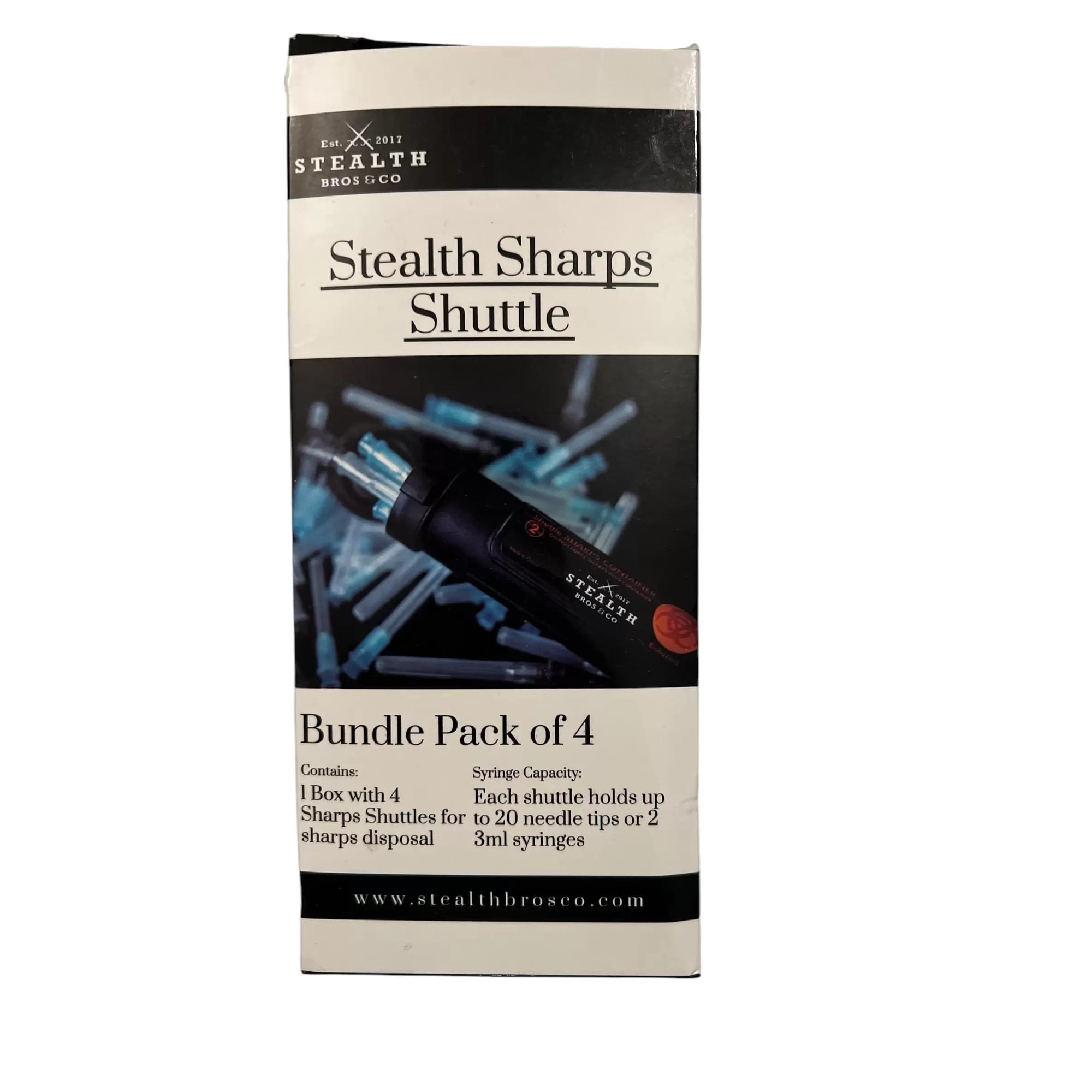 Stealth Bros & Co Sharps Shuttle Bundle Pack of 4 | Safe & Convenient Needle Disposal