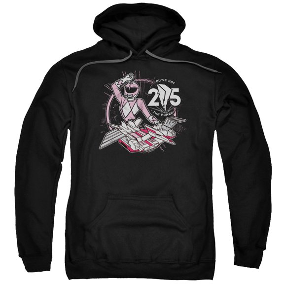 Power Rangers Pink 25 Adult Pullover Hoodie Sweatshirt Black