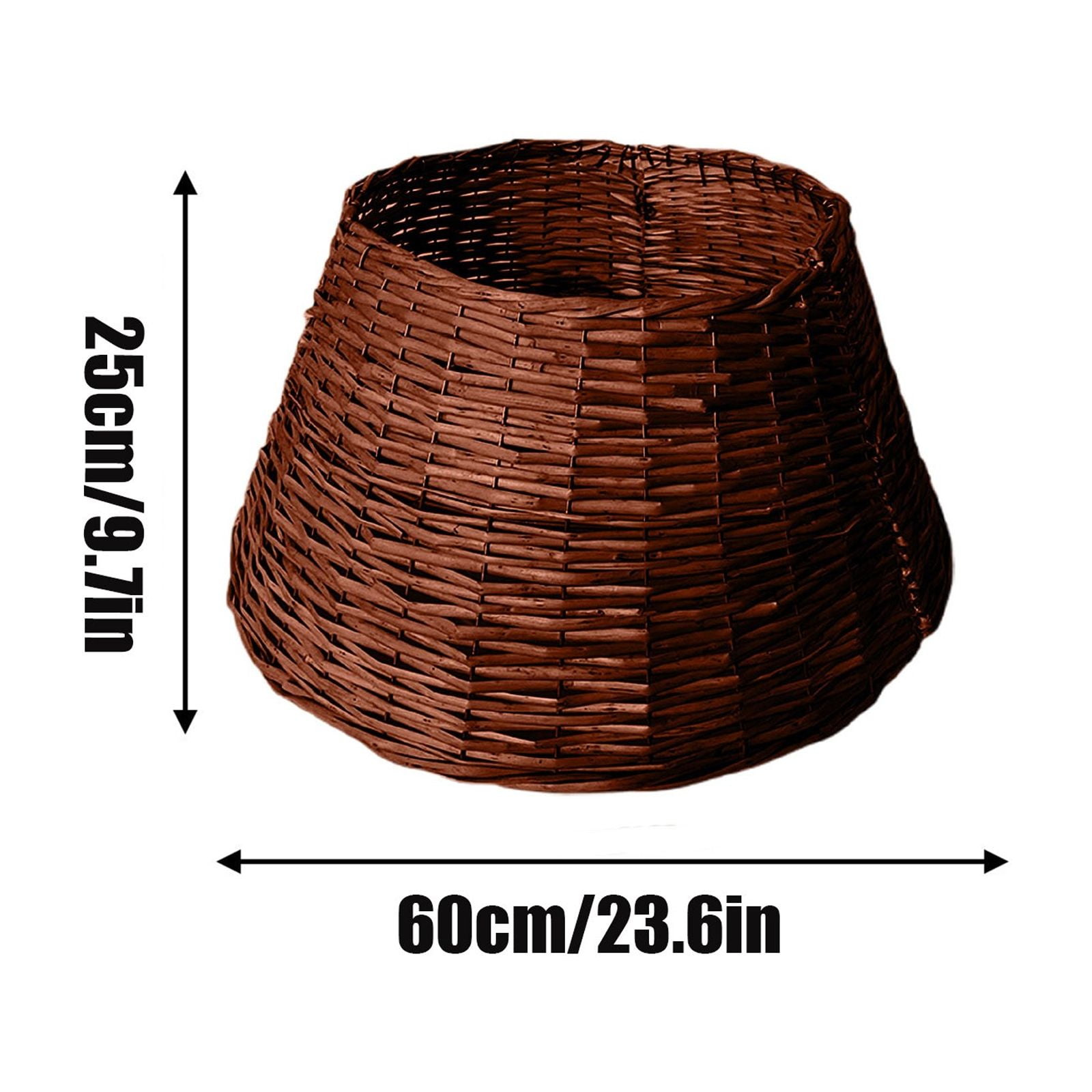 GRANNY SAYS Jupe Sapin Noël Osier 71 Cm – Panier Tressé Décoratif Pour Base Sapin, Rustique Et Imperméable, Marron
