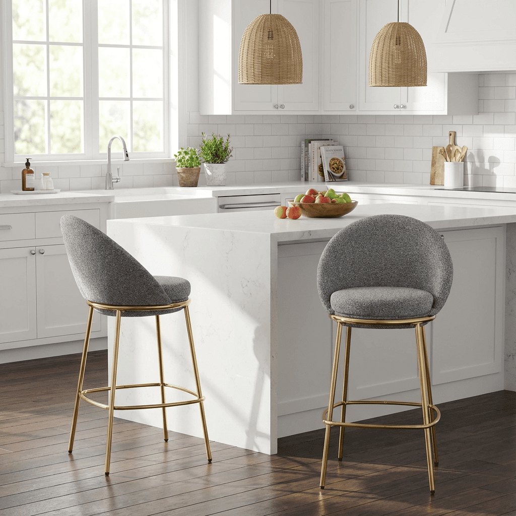 2-Pack Upholstered Barstool with Metal Frame,30"H Counter Height Bar Stools for Kitchen Island