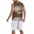 thumbnail image 2 of Pofeuu Three Horses Oil Painting Print Basketball Jersey, Shirts for Men Youth Basketball Jersey Crew Neck-Small, 2 of 6