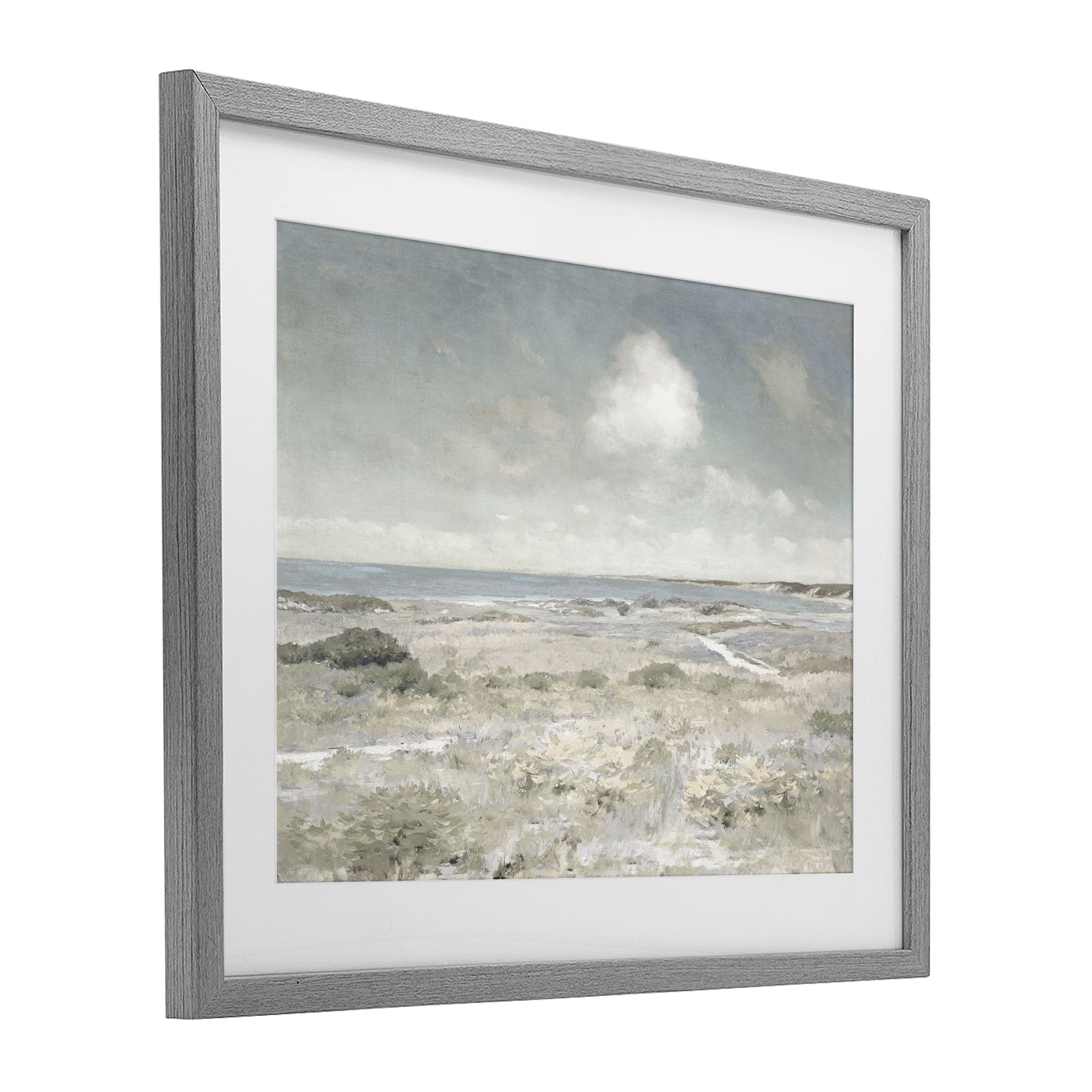 Stupell Industries By The Shore Neutrals Gray Framed Print Under Glass, design by Christy McKee