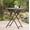 Brown Multi+Rattan, variant on Folding Outdoor Bar Table for Patio and Backyard, Weather Resistant, Brown Multi, 39 Inch Tall, Space Saving Rattan Wicker Bar Table with Powder Coated Iron Frame