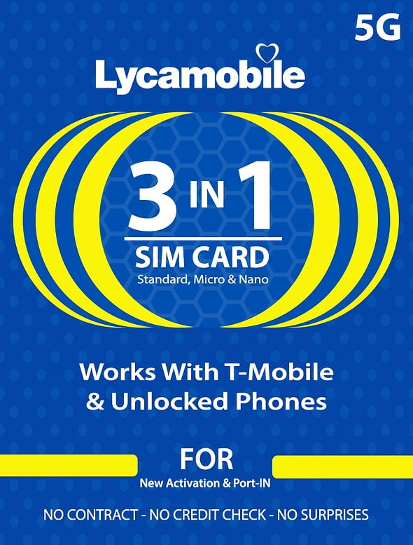 Buy Lycamobile 3 in 1 SIM KIT 4G/5G TripleCut (Standard, Micro & Nano