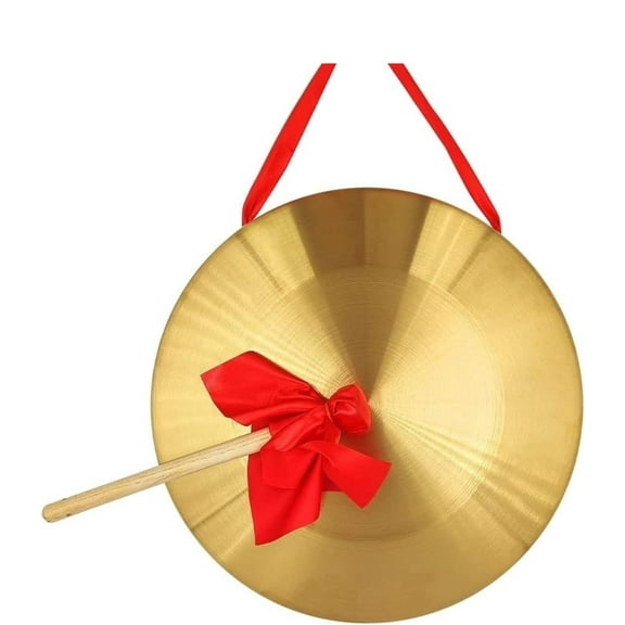 Gong Chinese Gong Small Gong 15-50cm Chinese Traditional Percussion Instrument With A Hammer And Red Camisole Is Suitable For Family Offices To Celebrate