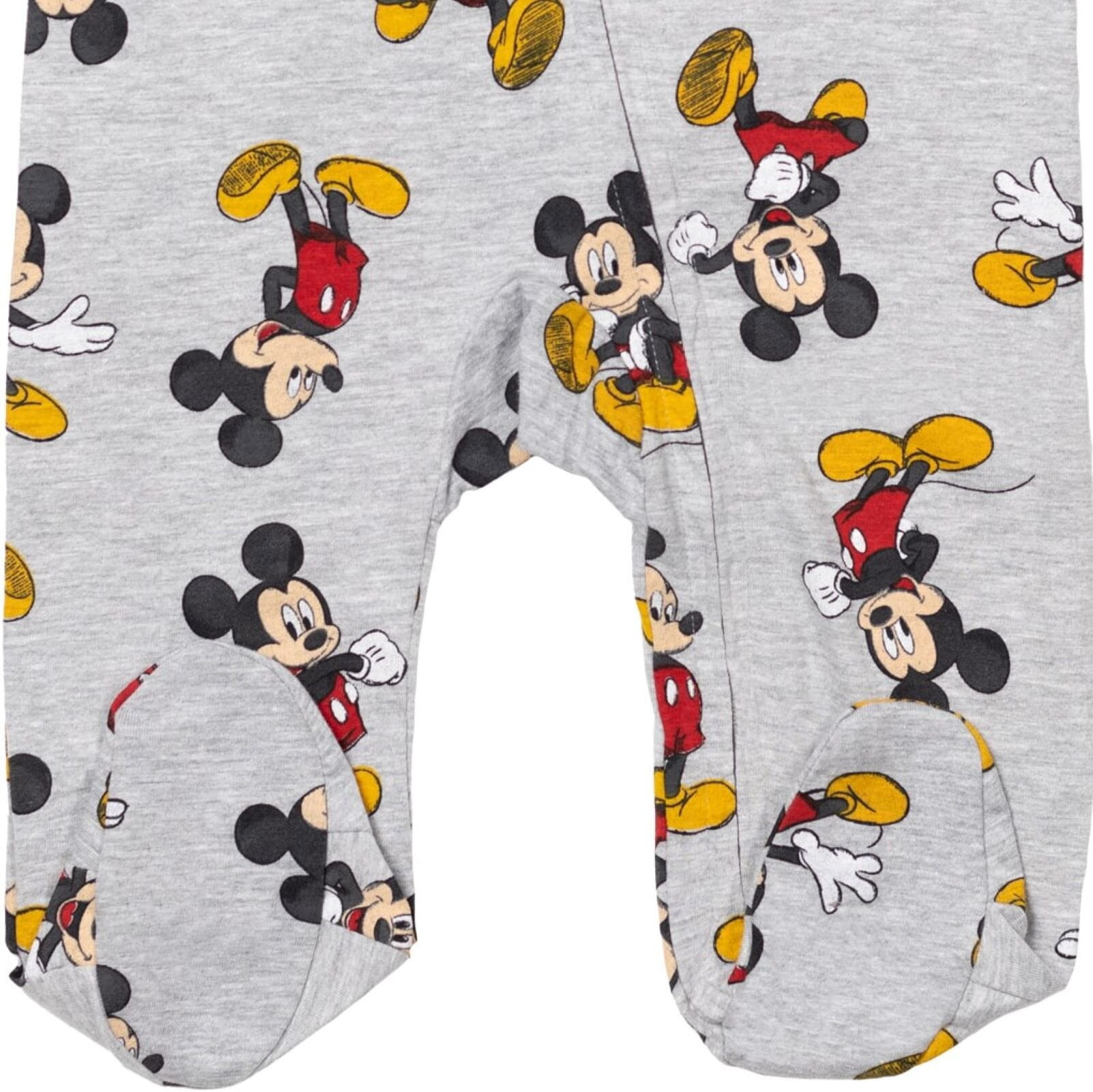 Disney Mickey Mouse Baby Boys' 2-Pack Footed One-Piece Sleep N' Play Oatmeal Grey Mickey