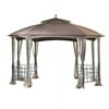 Sunjoy Harley Soft Top Octagon Gazebo with Domed Canopy and Mosquito Netting, Patio Outdoor Shade Shelter, 12' x 10', Brown