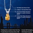 thumbnail image 2 of Gem Stone King 14K White Gold Yellow Citrine and White Moissanite Pendant Necklace for Women | 0.88 Cttw | Gemstone November Birthstone | Pear Shape 7X5MM | With 18 inch Chain, 2 of 6