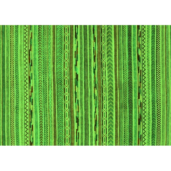 Ahgly Company Indoor Rectangle Abstract Green Modern Area Rugs, 8' x 10'