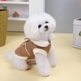 thumbnail image 3 of vnanda Soft Thick Fabric Pet Coat Pet Cotton Coat for Wear Indoor Outdoor Dog Clothing Cute Eye-catching Design Bow Decoration White Plush Collar Cuffs Soft, 3 of 8