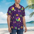 thumbnail image 5 of Daiia Mardi Gras and Donuts Hawaiian Shirt for Men Gentle Cotton Regular Short Sleeve Casual-XX-Large, 5 of 9