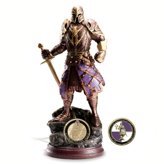 The Bradford Exchange "Knowledge of God" The Lord's Strength Collection Issue #6 Biblical Inspired Armor Knight Religious Sculpture 12-inches