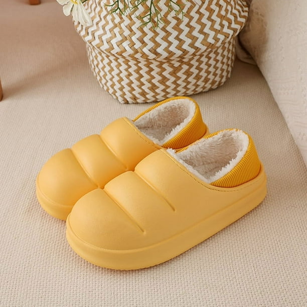 Pantuflas cómodas para mujer, zapatos de casa con forro polar de felpa, suela antideslizante, pantuflas para interiores y exteriores Vhermosa Pantuflas para Niña