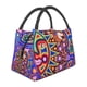 thumbnail image 3 of Bolsas térmicas para el almuerzo con diseño de la cultura huichol mexicana para mujer, reutilizables, para el trabajo, para viajes y almuerzo, 3 of 5
