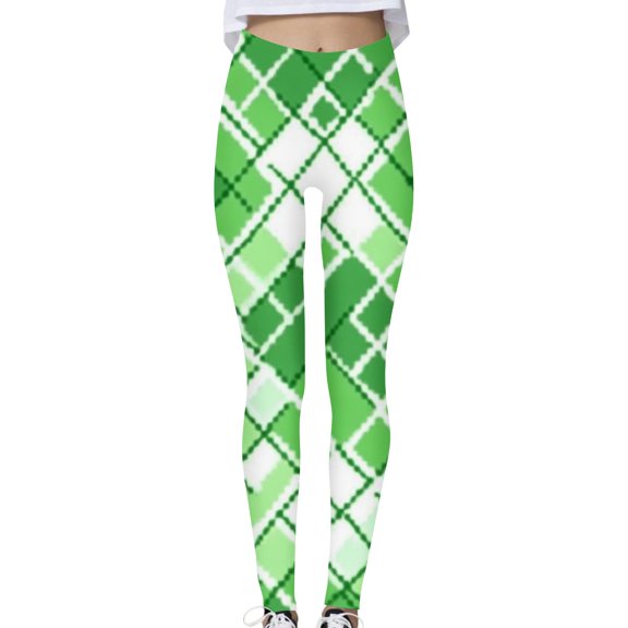 Byworldtasic Legging Pants for Women Women's St. Patrick's Day Printed Irish Green Clover Leaves High Waist Stretchy Soft Yoga Pants