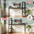 thumbnail image 3 of Bestier 55 inch Computer Desk with 4-Tier Shelves Craft Table Writing Study Table, Black, 3 of 8
