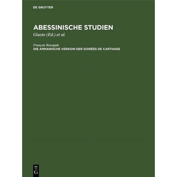 Die Amharische Version Der Soirées de Carthage (Hardcover)