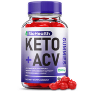 Bio Health Keto ACV Gummies - Official - BioHealth Keto ACV Advanced Formula Plus Apple Cider Vinegar Dietary Supplement B12 Beet Root Juice Men Women (60 Gummies)