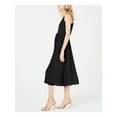 thumbnail image 2 of VINCE CAMUTO Womens Black Belted Spaghetti Strap V Neck Midi Sheath Dress  Size 12, 2 of 2
