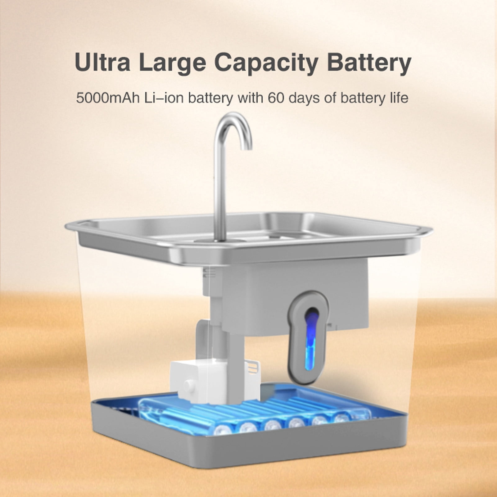 YAHHU 3.5L / 118.35 oz Stainless Steel Cat Water Fountain with Activated Carbon Filter, Smart Sensing, Quiet Automatic Pet Drink Dispenser