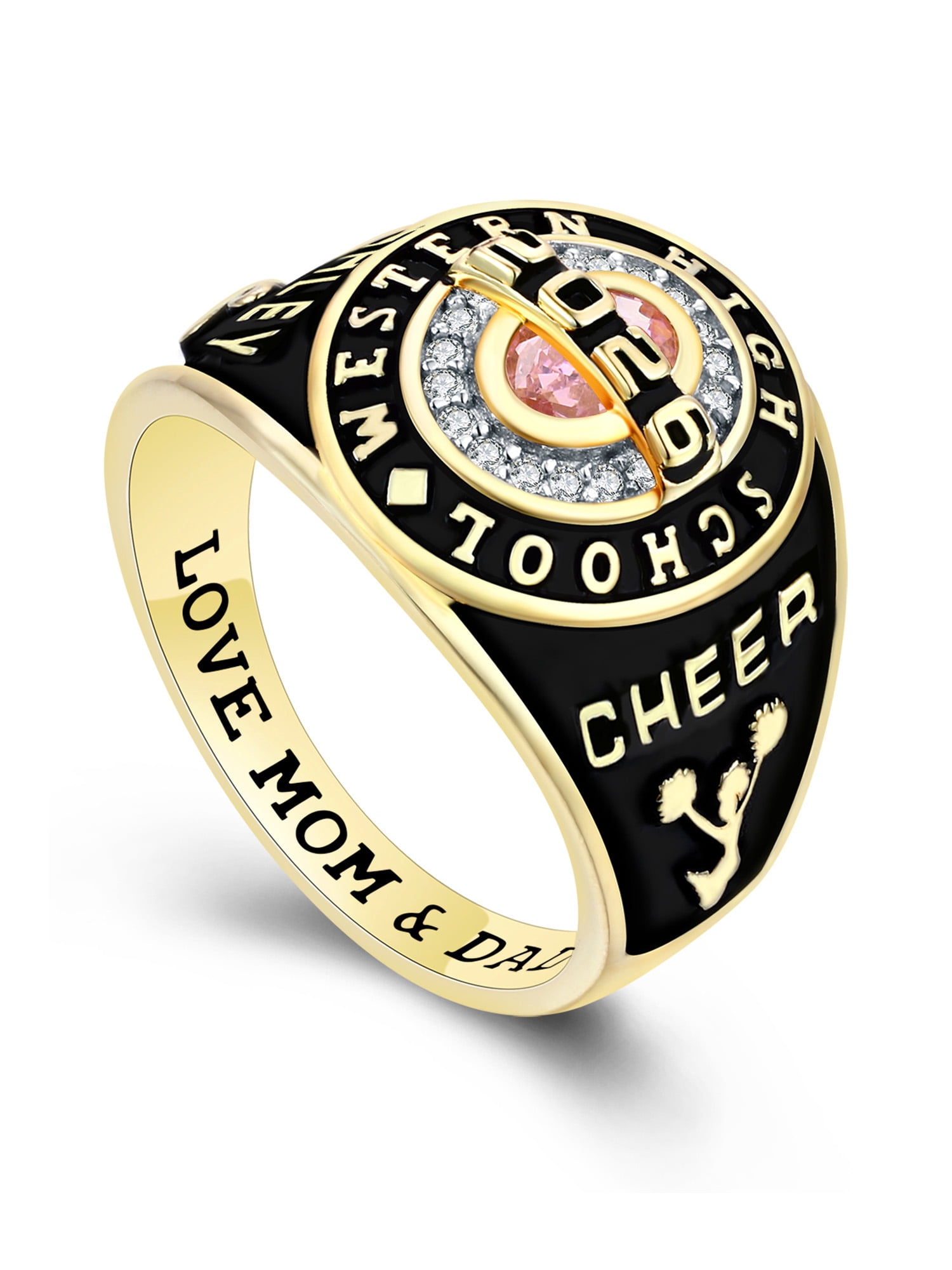Mementos PJM Custom Class Rings for Women High School College-Privilege-Sterling Silver/Gold
