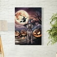 thumbnail image 2 of Spooky Halloween Night Witch Weimaraner Glowing Pumpkins Vertical Matte Canvas Poster Weim Gray Ghost Dog Lover Wall Art Home Decor - 12015, 2 of 5