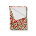 thumbnail image 2 of Poppy Flower Soft Flannel Fleece Blanket, Abstract Floral Arrangement Doodle Style Petals and Leaves Classic Retro, Cozy Plush for Indoor and Outdoor Use, 50" x 60", Green Red Beige, by Ambesonne, 2 of 5