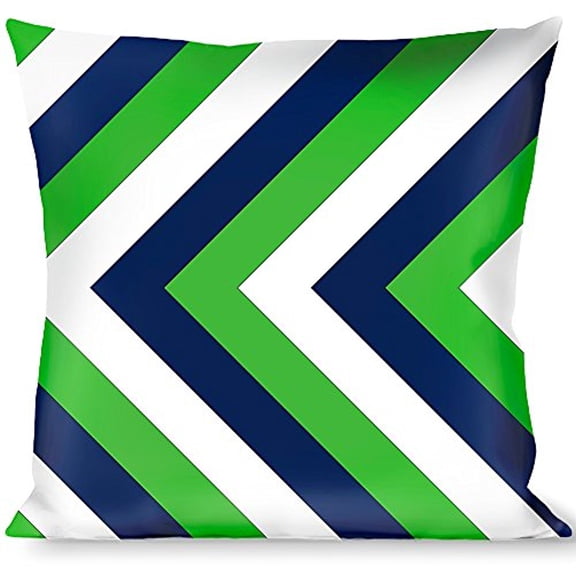 Buckle-Down Throw Pillow - Chevron White Bright Green Navy