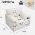 thumbnail image 3 of Single Swivel Sofa Coach Oversized Armchair for Living Room & Bedroom,40“ White Teddy, 3 of 8