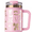 Pink & Gold Bows, variant on Thyme & Table 32 fl oz Stainless Steel Luna Tumbler with Handle and Dual Straw Lid, Black & Gold Bows