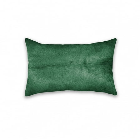 12" x 20" x 5" Verde Cowhide  Pillow