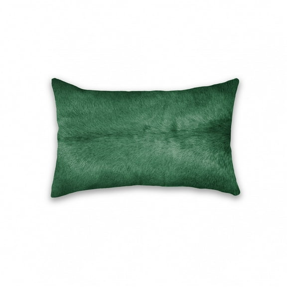 12" x 20" x 5" Verde Cowhide  Pillow