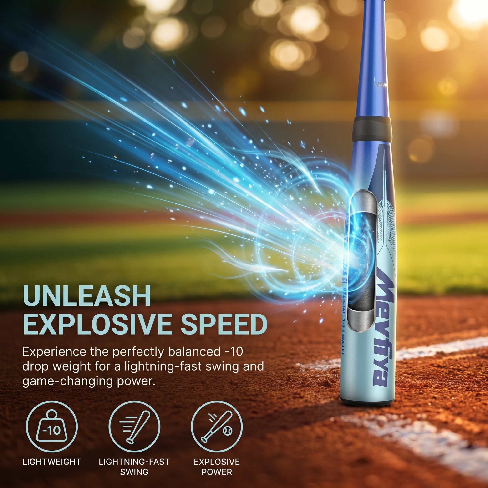Mevfiya 32 Inch Carbon Composite Youth Baseball Bat, -10 Drop Weight, 2 3/4" Barrel Anti-Vibration Baseball Bat with Baseball and Storage Bag for Teenagers