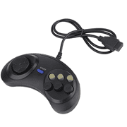 Replacement Wired 6 Button Game Pad 2 Pack Compatible with SEGA Genesis, Black Retro Controller for Old School Classic Console