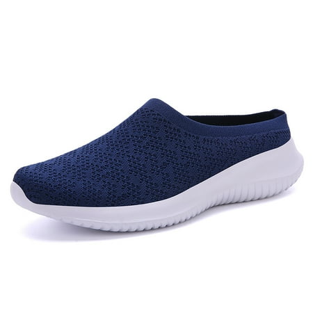 

Women s Knitted Walking Mules Shoes Lightweight Solid Color Non-slip Shoes Casual Slip On Shoes