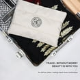 thumbnail image 6 of Aesthetic Handheld Makeup Bag with Camellia Flower Design Quilted Cosmetic Pouch, 6 of 8