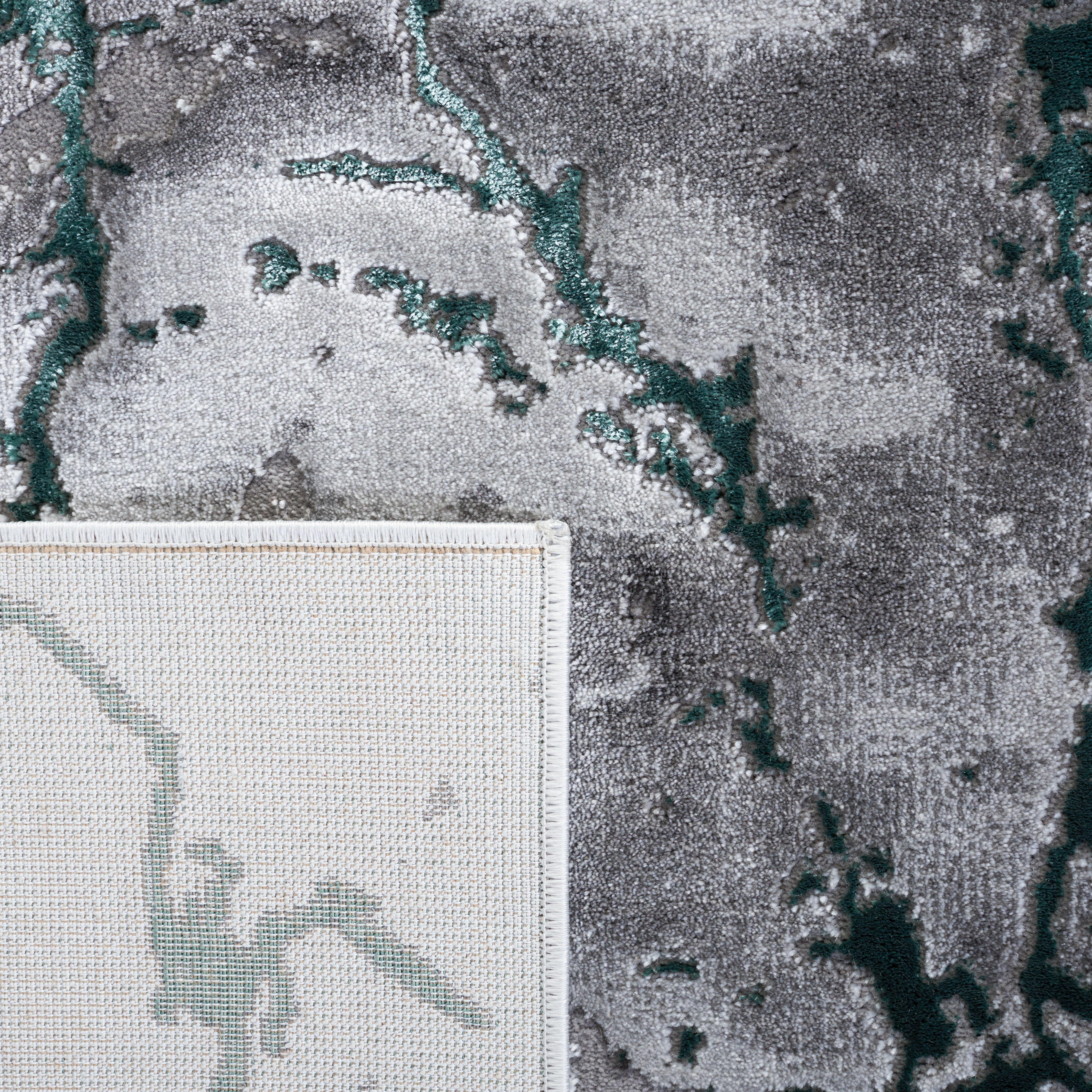 SAFAVIEH Craft Paul Abstract Runner Rug, Grey/Green, 2'3" x 14'
