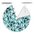 JUNZAN 30" Penguins White Christmas Tree Skirt with Fluffy PomPoms for