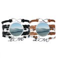 thumbnail image 1 of Sunshine Mountains Sky Fog Nature Bracelet Hand Strap Leather Rope Wristband Double Set, 1 of 3